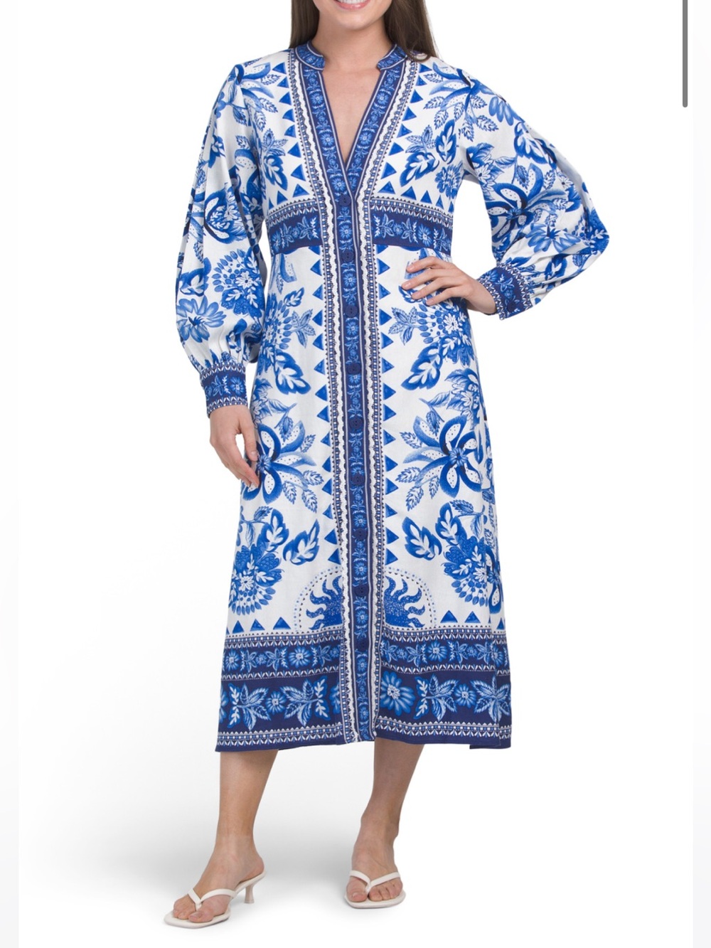 Caroline Constas flora floral tapestry button linen midi maxi dress S (Farm Rio) - Picture 2 of 5